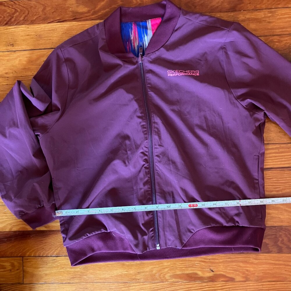 Skechers Performance Reversible Bomber Jacket - XS Purple / Print - Picture 9 of 11